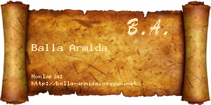 Balla Armida névjegykártya